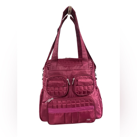 lug Handbags - EUC LUG Original Puddle Jumper Cranberry/Magenta Travel Organization Tote